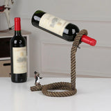 Unique Rope Floating Wine Holder Nordic Creative Resin Sculpture Wine Stand Display Fashion Champagne Rack Aesthetics Home Decor