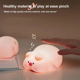 Cartoon Pig Night Light Kawaii Silicone Rechargeable Lamp Timed Night Lamp for Kids Cute Bedroom Decorative Ornaments Idea Gifts