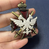 Tsarist Russian Noble Crown Medal Brooch Saint John of Malta Cross Souvenir Collection Exquisite Metal Decoration Jewelry Pins