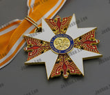 Advanced Prussian Cross Red Eagle Medal Replica Classic Military Badge with Ribbon Exquisite Electroplating Medal for Collection