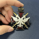 Tsarist Russian Noble Crown Medal Brooch Saint John of Malta Cross Souvenir Collection Exquisite Metal Decoration Jewelry Pins