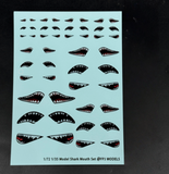 1/72 1/35 Scale War Thunder Shark Water Decals  for Military Model Tanks Fighter Jets and sand Table Accessories