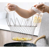 Multifunctional Stainless Steel Filter Collapsible Strainer Fruit Vegetable Drainer Frying Basket Practical Kitchen Gadgets