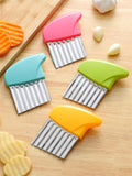 French Fries Potato Cutter Vegetable Fruit Corrugated Wavy Knife Carrot Onion Stainless Steel Cutter Kitchen Gadget Accessories