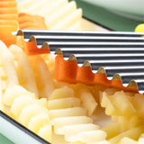 Stainless Steel Potato Chip Slicer French Fries Chopper Vegetable Fruits Corrugated Knife Cutter Practical Kitchen Artifact Tool