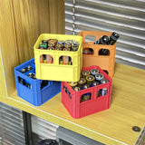 4Pcs Beer Crate Battery Holder Creative Novel Storage Box Aesthetic Art Desktop Organizer Suitable for AA/AAA/9V/18650 Batteries