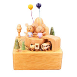 Little Bear Tunnel Train Clockwork Music Box Music Bell Wooden Music Box Craft Items Home Decoration Holidays Birthday Gifts