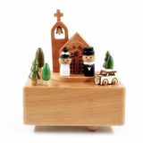 Sky City Wedding Church Clockwork Music Box Wooden Music Box Modern Craft Items Home Decoration Holiday Gifts Wedding Gifts