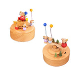 Round Small Pig Seesaw Clockwork Music Box Music Bell Wooden Music Box Craft Items Home Christmas Decoration Christmas Gift