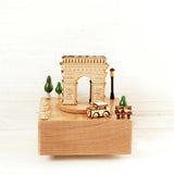 France Paris Arc de Triomphe Clockwork Music Box Music Bell Wooden Music Box Craft Items Home Decoration Birthday Holiday Gifts