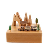 Tunnel Train Clockwork Music Box Music Bell Wooden Music Box Craft Items Home Decoration Holiday Gifts Children's