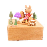 Playground Bear Clockwork Music Box Music Bell Wooden Music Box Craft Items Home Decoration Gift Customization Children's Toys