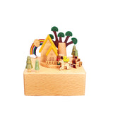 Rainbow House Clockwork Music Box Wooden Music Box Modern Craft Items Home Decoration Holiday Gifts Children's Toys