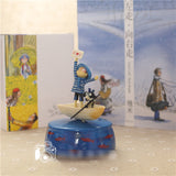 Romantic Rotating Music Box Puppy Boating Musical Boxes Meet Love Clockwork Round Base Desktop Decoration Gift for Girlfriend