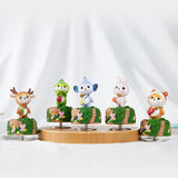DIY Cartoon Elf Music Box Rotating Clockwork Musical Boxes Cute Animal Desktop Ornaments Children's Day Birthday Gift for Girls