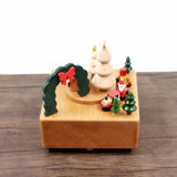 Christmas Snow House Clockwork Music Box Music Bell Wooden Music Box Craft Items Home Decoration Holiday Gifts Christmas Gifts