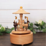 New Sky City Carousel Clockwork Music Box Wooden Music Box Modern Craft Items Home Decoration Holiday Gifts