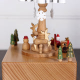 Snowflake Christmas Train Clockwork Music Box Music Bell Wooden Music Box Craft Items Home Decoration Christmas Gifts