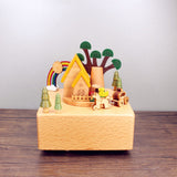 Rainbow House Clockwork Music Box Wooden Music Box Modern Craft Items Home Decoration Holiday Gifts Children's Toys