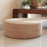 Thicken Cattail Mat Natural Handmade Cushion Indoor Meditation Seat Tatami  Round Yoga Seating Beige Home Decoration