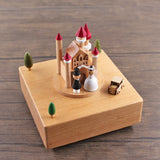 Large Wedding Castle Clockwork Music Box Music Bell Wooden Music Box Craft Items Home Decoration  Valentine's Day Gifts