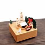 Christmas Snow House Clockwork Music Box Music Bell Wooden Music Box Craft Items Home Decoration Holiday Gifts Christmas Gifts