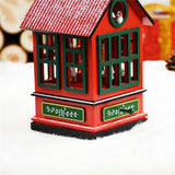 Red Wooden Music Box House Shaped Musical Boxes Clockwork Wood Handcrafts Home Decorations Gifts for Kids