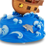 Creative Bear Nautical Music Box Clockwork Musical Boxes Rocking Cute Cartoon Decorations Gifts for Kids Girlfriends