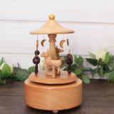 New Sky City Carousel Clockwork Music Box Wooden Music Box Modern Craft Items Home Decoration Holiday Gifts