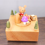 Playground Bear Clockwork Music Box Music Bell Wooden Music Box Craft Items Home Decoration Gift Customization Children's Toys