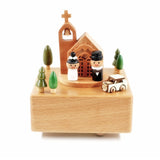 Sky City Wedding Church Clockwork Music Box Wooden Music Box Modern Craft Items Home Decoration Holiday Gifts Wedding Gifts