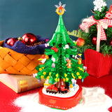 Christmas Snowman Music Box DIY Puzzle Assembly Musical Boxes Xmas Tree with Lights Girl Toys Gifts for Kids Lover