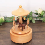 New Sky City Carousel Clockwork Music Box Wooden Music Box Modern Craft Items Home Decoration Holiday Gifts