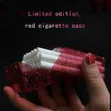 New Rainbow Female Ultra-Thin Can hold 20 Cigarette Case Colored Sparkling Smoking Accessories Best Christmas Gift for friend