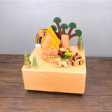 Rainbow House Clockwork Music Box Wooden Music Box Modern Craft Items Home Decoration Holiday Gifts Children's Toys