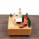 Christmas Snow House Clockwork Music Box Music Bell Wooden Music Box Craft Items Home Decoration Holiday Gifts Christmas Gifts