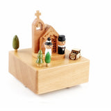 Sky City Wedding Church Clockwork Music Box Wooden Music Box Modern Craft Items Home Decoration Holiday Gifts Wedding Gifts