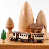 Twin Mountain Peak Train Clockwork Music Box Music Bell Wooden Music Box Craft Items Home Decoration Holiday Gifts