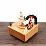 Christmas Snow House Clockwork Music Box Music Bell Wooden Music Box Craft Items Home Decoration Holiday Gifts Christmas Gifts