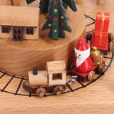 Christmas Tree Train Clockwork Music Box Music Bell Wooden Music Box Craft Items Home Christmas Decoration Holiday Gifts