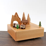 Tunnel Train Clockwork Music Box Music Bell Wooden Music Box Craft Items Home Decoration Holiday Gifts Children's