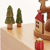 Snowflake Christmas Train Clockwork Music Box Music Bell Wooden Music Box Craft Items Home Decoration Christmas Gifts