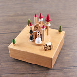 Large Wedding Castle Clockwork Music Box Music Bell Wooden Music Box Craft Items Home Decoration  Valentine's Day Gifts