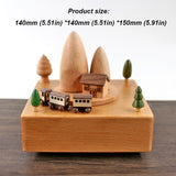 Twin Mountain Peak Train Clockwork Music Box Music Bell Wooden Music Box Craft Items Home Decoration Holiday Gifts