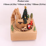 Christmas Tree Train Clockwork Music Box Music Bell Wooden Music Box Craft Items Home Christmas Decoration Holiday Gifts