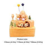 Little Bear Tunnel Train Clockwork Music Box Music Bell Wooden Music Box Craft Items Home Decoration Holidays Birthday Gifts