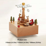 Snowflake Christmas Train Clockwork Music Box Music Bell Wooden Music Box Craft Items Home Decoration Christmas Gifts