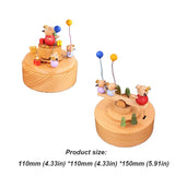 Round Small Pig Seesaw Clockwork Music Box Music Bell Wooden Music Box Craft Items Home Christmas Decoration Christmas Gift