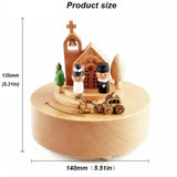 Wedding Church Clockwork Music Box Wooden Music Box Modern Craft Items Home Decoration Holiday Gifts Wedding Gifts