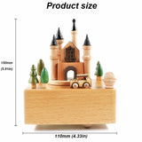 Beautiful Castle Clockwork Music Box Music Bell Wooden Music Box Craft Items Home Decoration Holiday Gifts